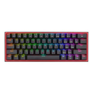 Redragon K616 FIZZ Pro 61-Key RGB Mechanical Gaming Keyboard ? Black (60%, RGB, Wireless/Wired, Hot-Swappable)